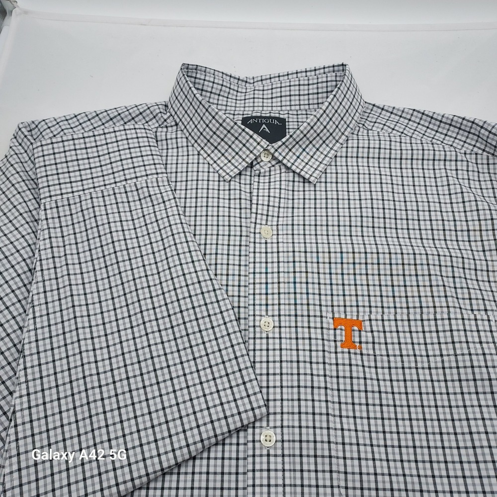 Antigua‎ Tennessee Volunteers Mens XL Button Down Shirt Plaid Long Sleeve 104412